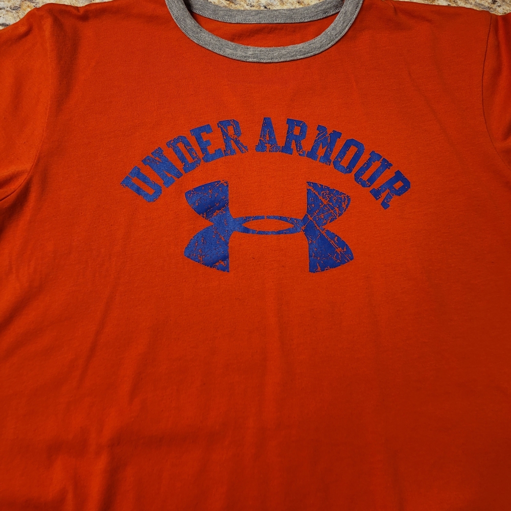 Under Armour Boys Orange T-Shirt Sz Sm